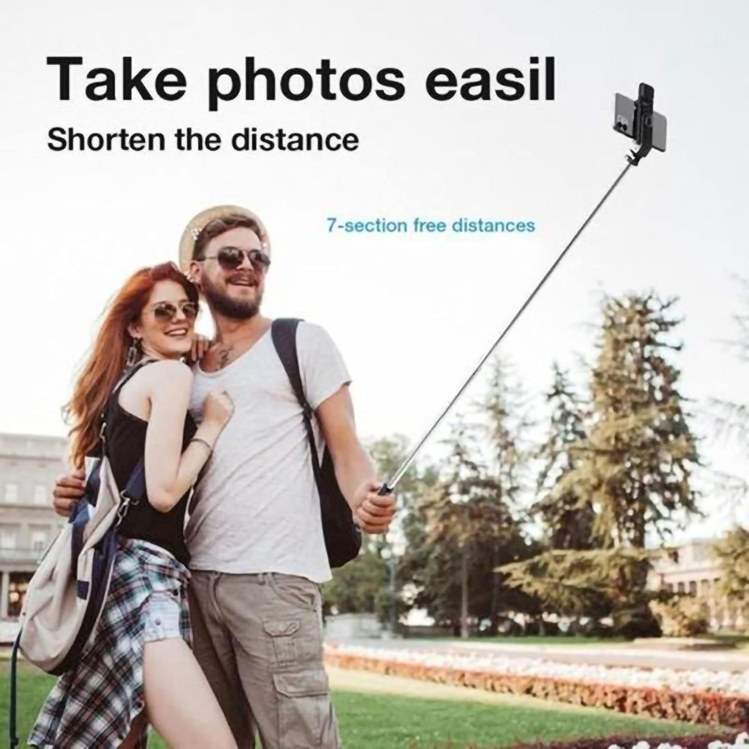 6 in 1 Wireless Selfie Stick Wireless Foldable Mini Tripod with Fill Light Shutter Remote Control for iOS Android (Black)