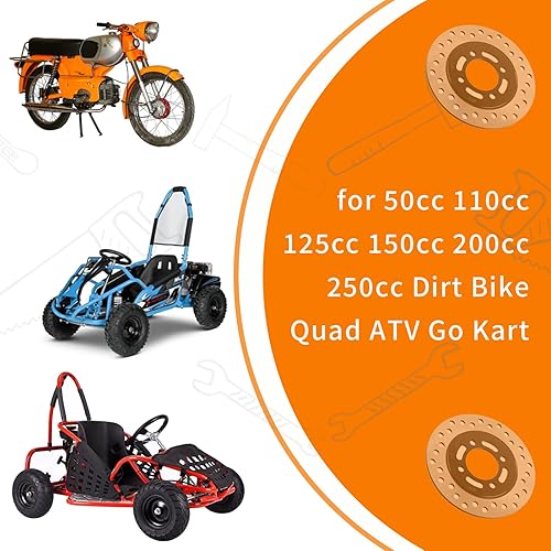Miniatura 4 de Go Kart - Sistema hidráulico de pinza de freno de disco trasero, kit de freno Go Kart para 50 cc, 110 cc, 125 cc, 150 cc, 200 cc, 250 cc,