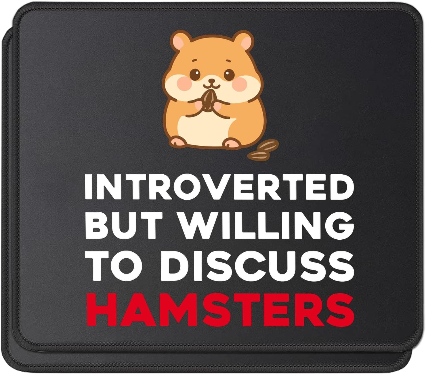 Funny Hamster Mouse Pad, Pet Rodent Lover Gift, Computer Desk Accessories Mousepad, 2 Pack
