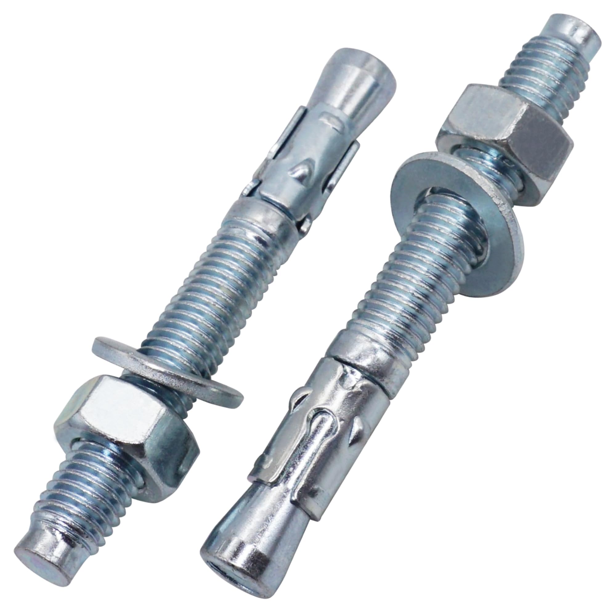 Skir'co (10 Pcs) Zinc Plated Wedge Anchors M12 X 100 Mm, Metal Dowels, Anchor Bolt, Masonry Anchors, Concrete Anchor