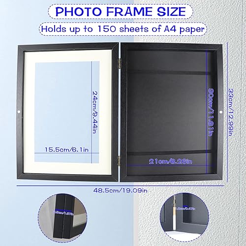 Miniatura 7 de Marco de arte para niños, marco de fotos con soporte de escritorio con apertura frontal, marcos de obras de arte para niños, marcos de fotos A4