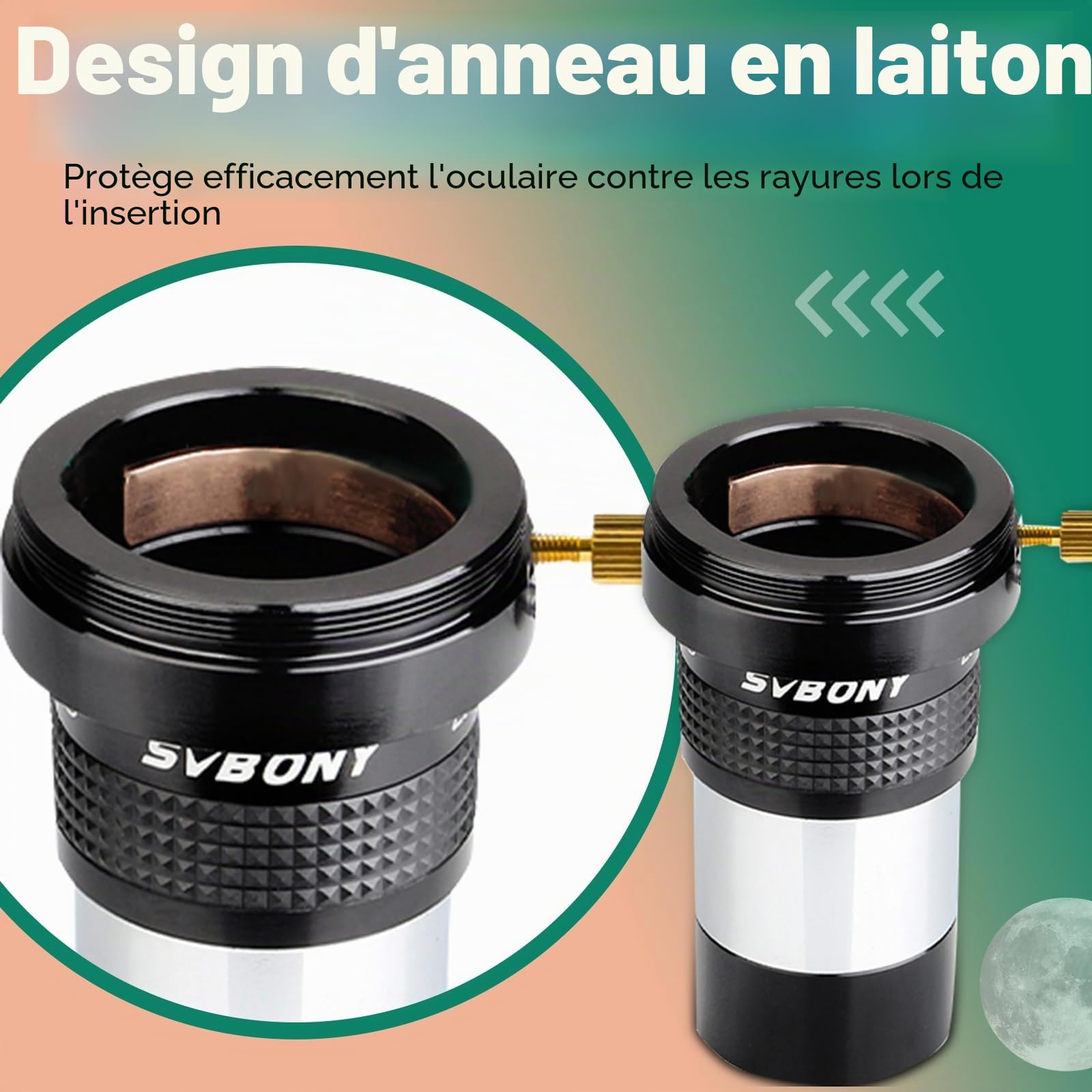 Svbony SV137 Barlow 2X, 1,25 Pouces Barlow Lentille, FMC Barlow en Métal avec Filetage en T pour l'Observation Planétaire de l'Oculaire du Télescope