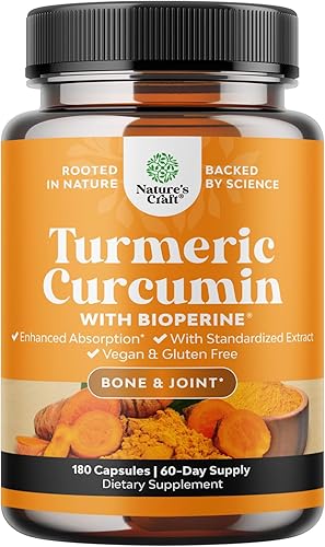 Vista 16 de Curcumina de cúrcuma con extracto de pimienta negra – Suplemento de cúrcuma para la salud de las articulaciones con 95% de curcuminoides