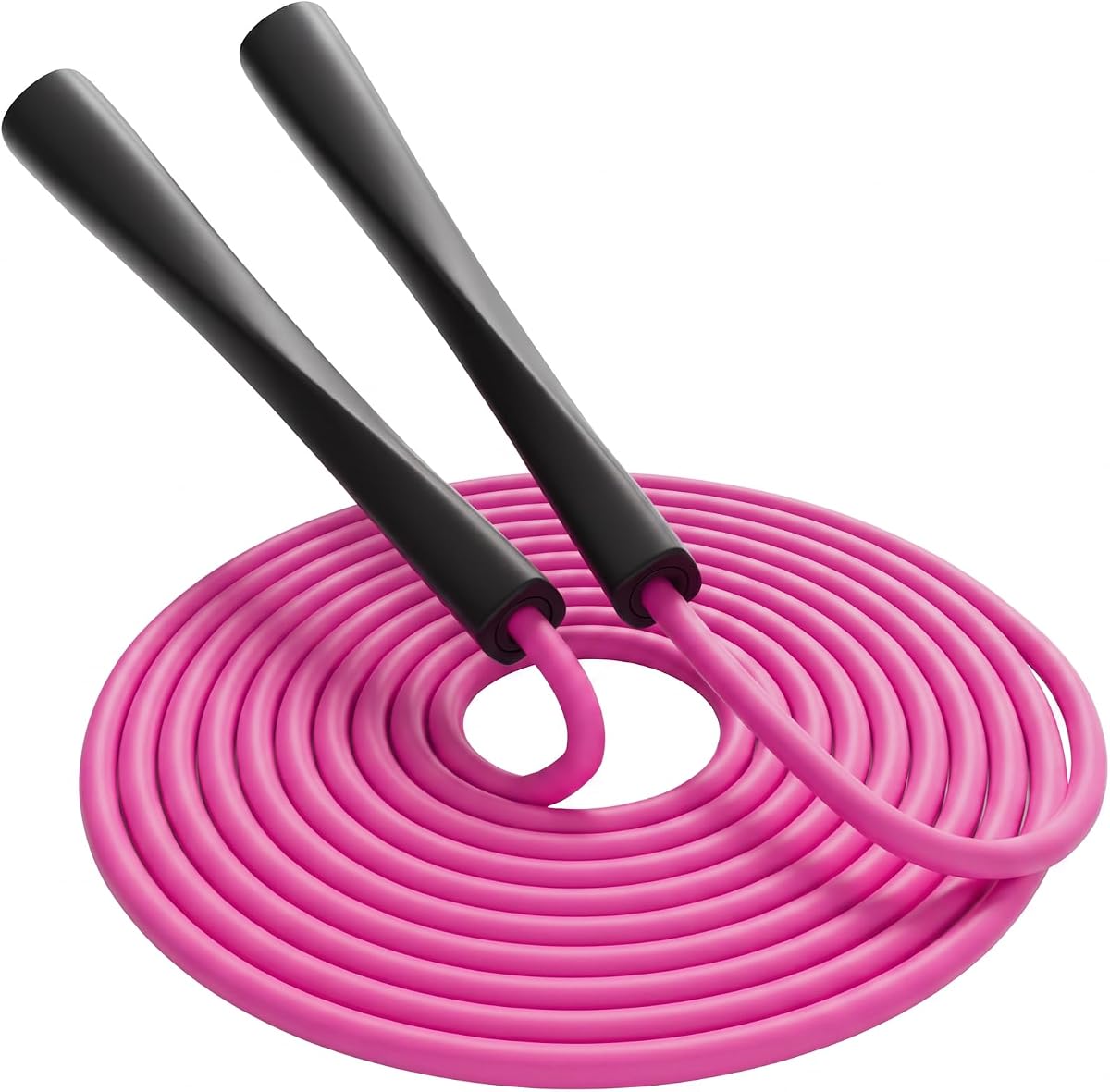 YUEDONG Jump Rope, 5mm Heavy PVC, POM Bearings, Adjustable for All Heights | Weighted feel for harder workouts, smooth-spinning POM bearings, adjustable for 5'0"–6'2", 4-sided textured handle