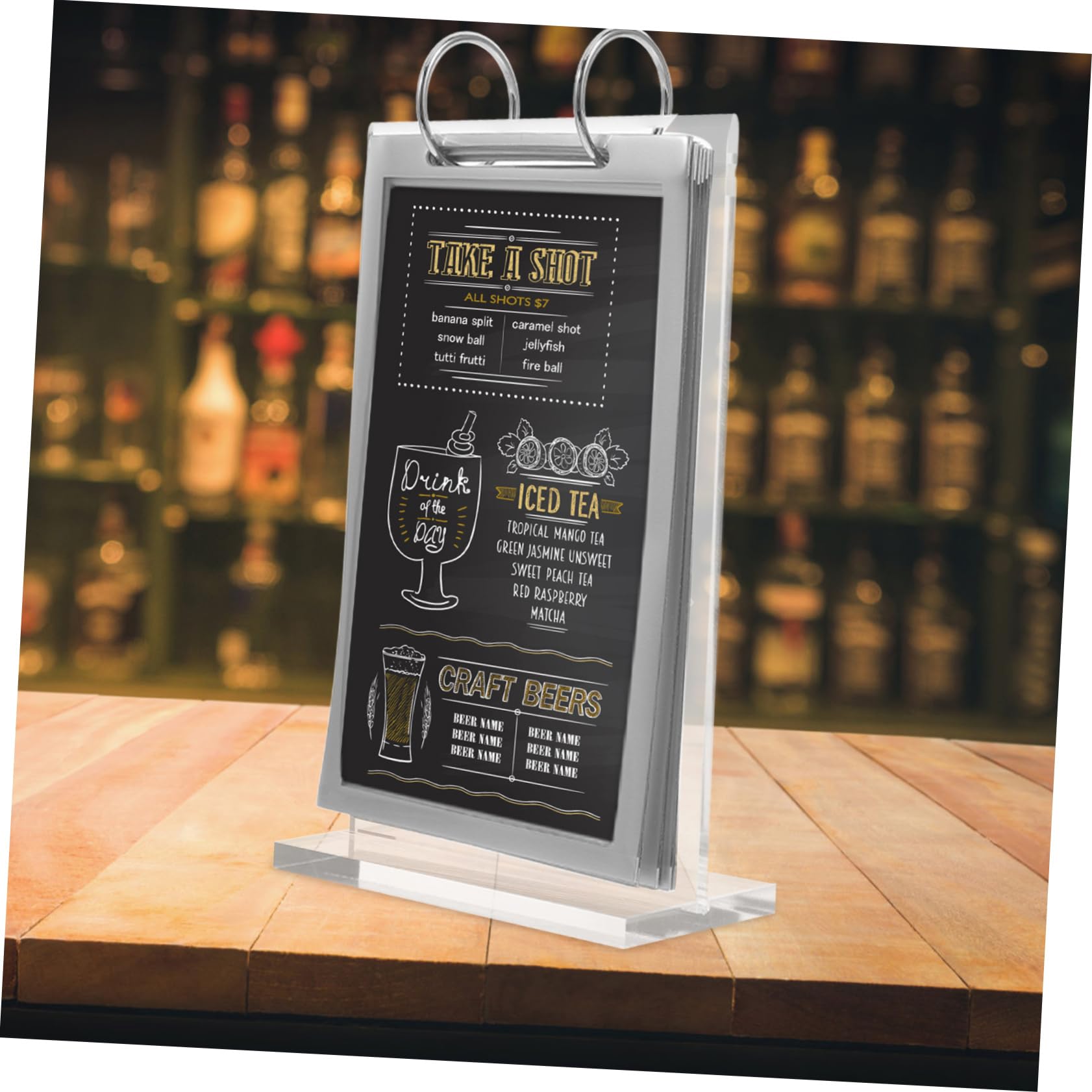 Soporte De Menú Transparente Para Exhibición De Mesas Display Vertical Con Base Estable Para Restaurantes