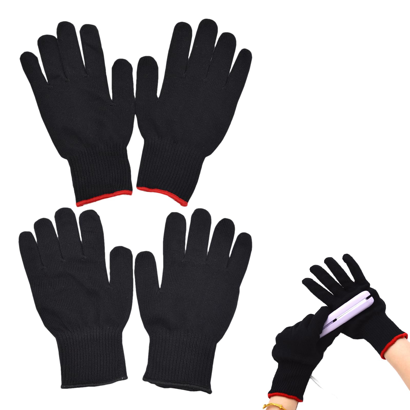 Hitzeschutz Handschuh Lockenstab, Hitzebeständige Handschuhe, Hitzehandschuh für Glätteisen Haarwerkzeuge