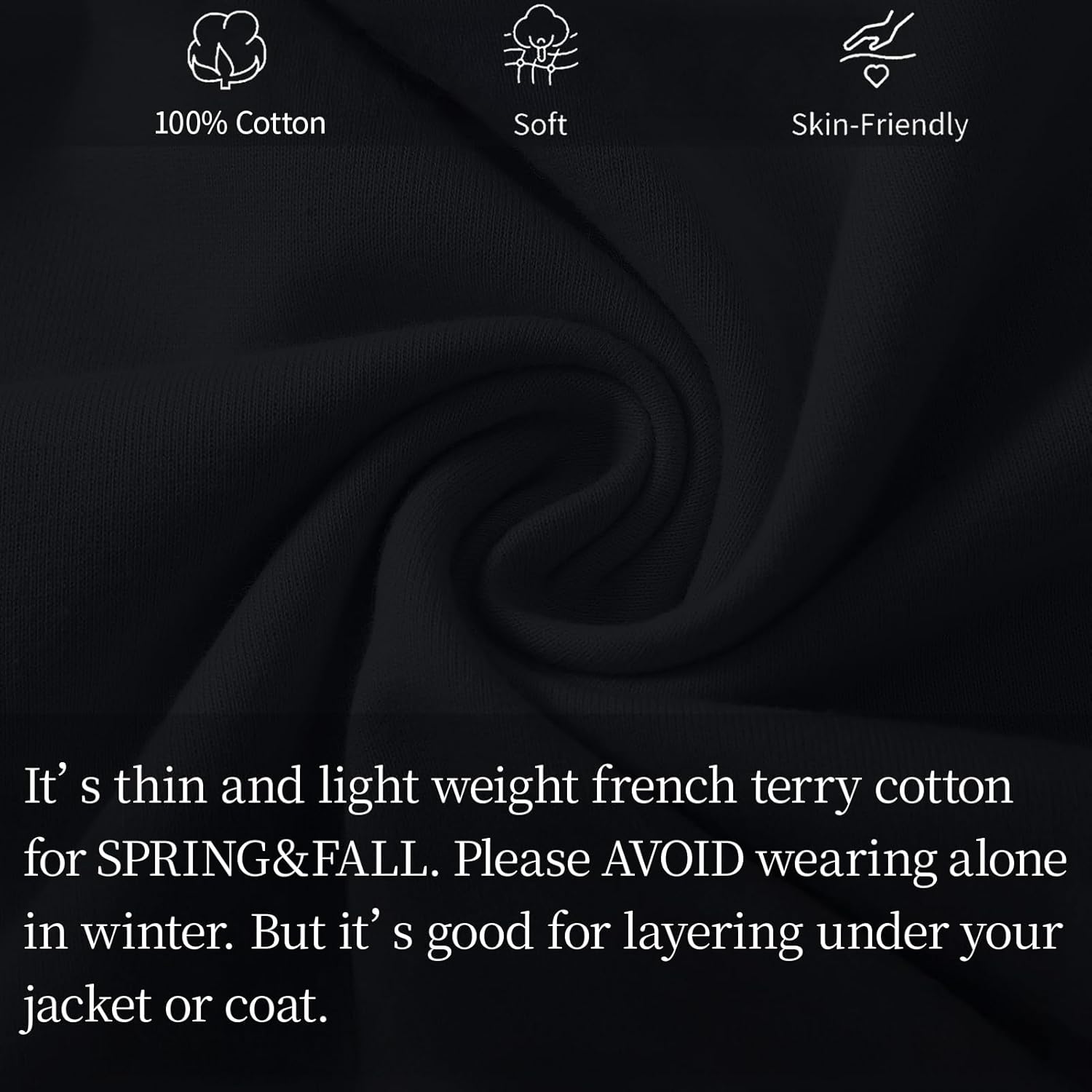 3 Pack Cotton Kids Hoodies Light Weight Sweatshirts (Thin) Boys Girls Fall Spring Long Sleeve Pullover Toddlers Tops - Image 4