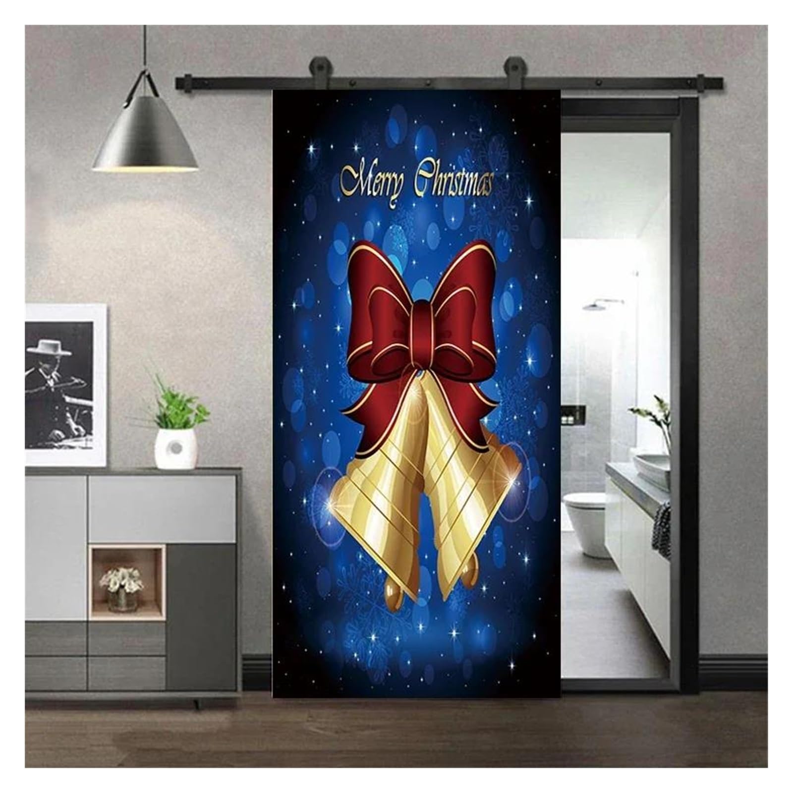 Modèles de Noël autocollants de porte en PVC pour masquer les imperfections murales