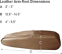 Vista 3 de TLH Funda para reposabrazos de piel sintética, color marrón