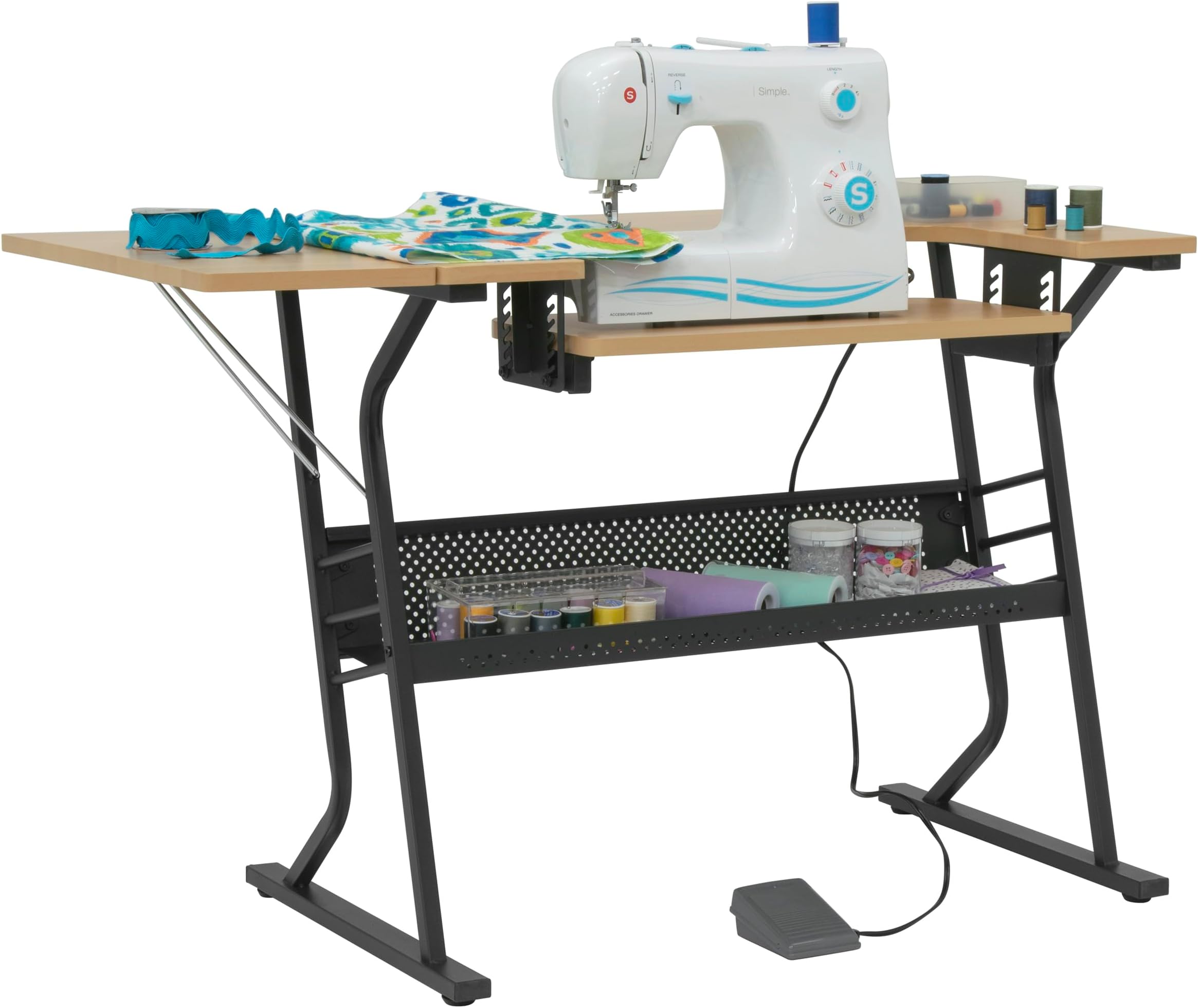 Eclipse Hobby/Sewing Craft Table, Black/Maple