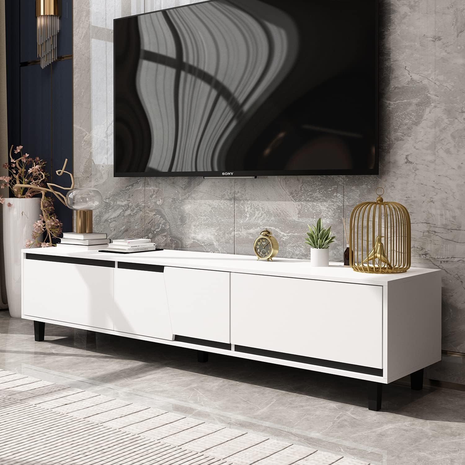 Amazon.com: Meble Furniture Kinzie 180 TV Stand : Home & Kitchen