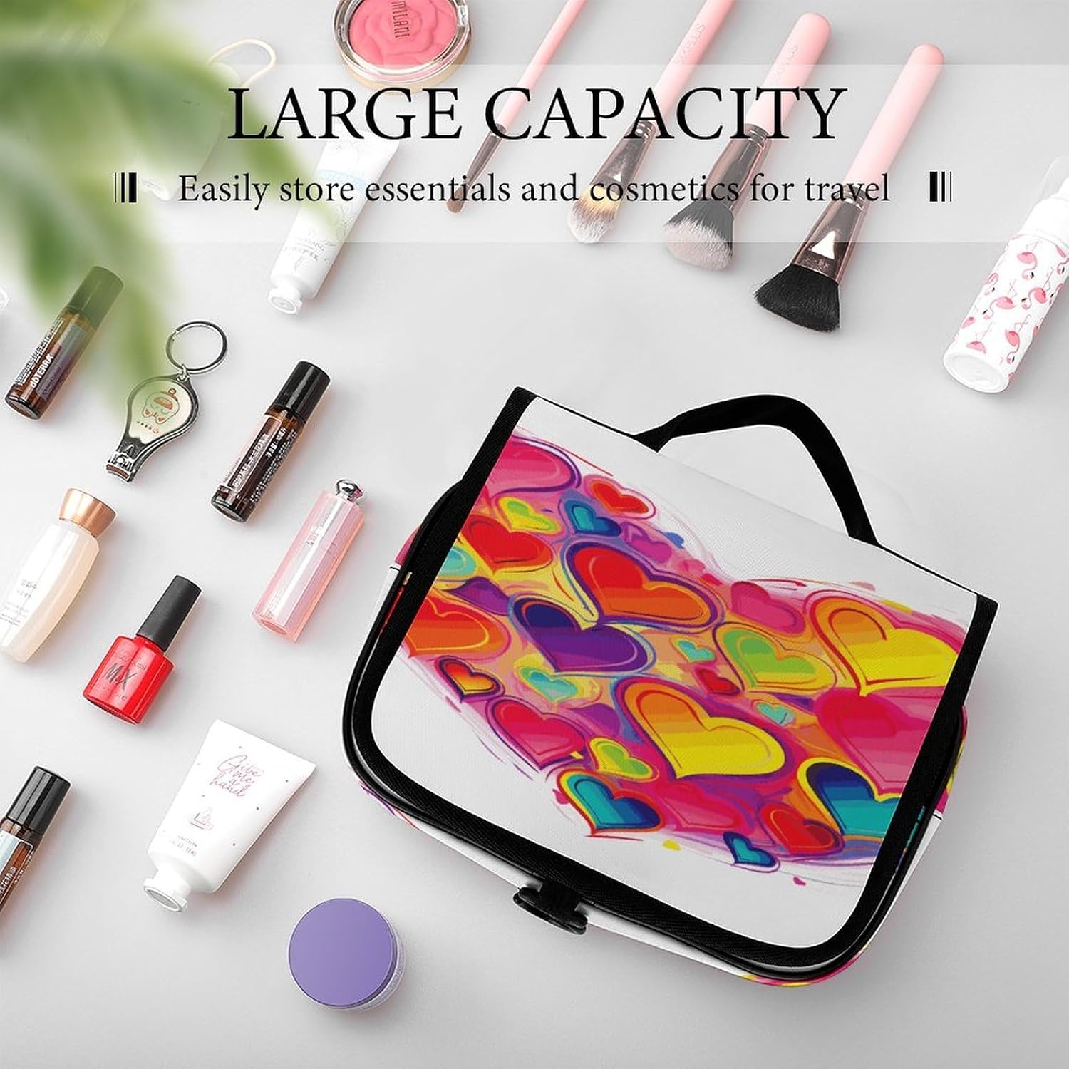 Colourful Heart Wash Bag Portable Makeup Pouch image 4