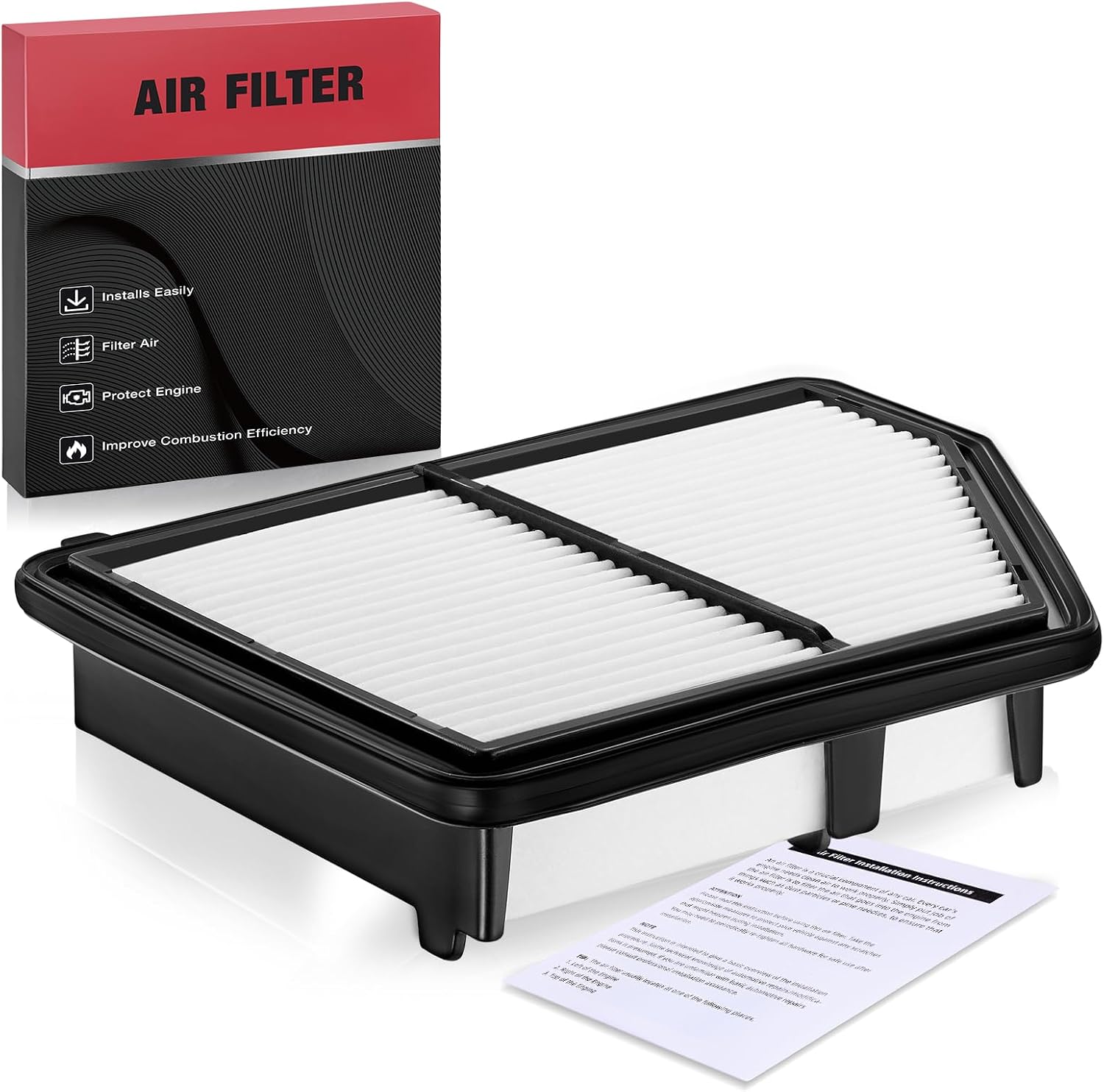 BDFHYK CA12051 Engine Air Filter Compatible with Honda Civic 2016-2024 2.0L, HR-V 2023 2024 2.0L, Replace# 17220-5BA-A00 AF5264 JFA405 SA12051 PA99117 WA10416