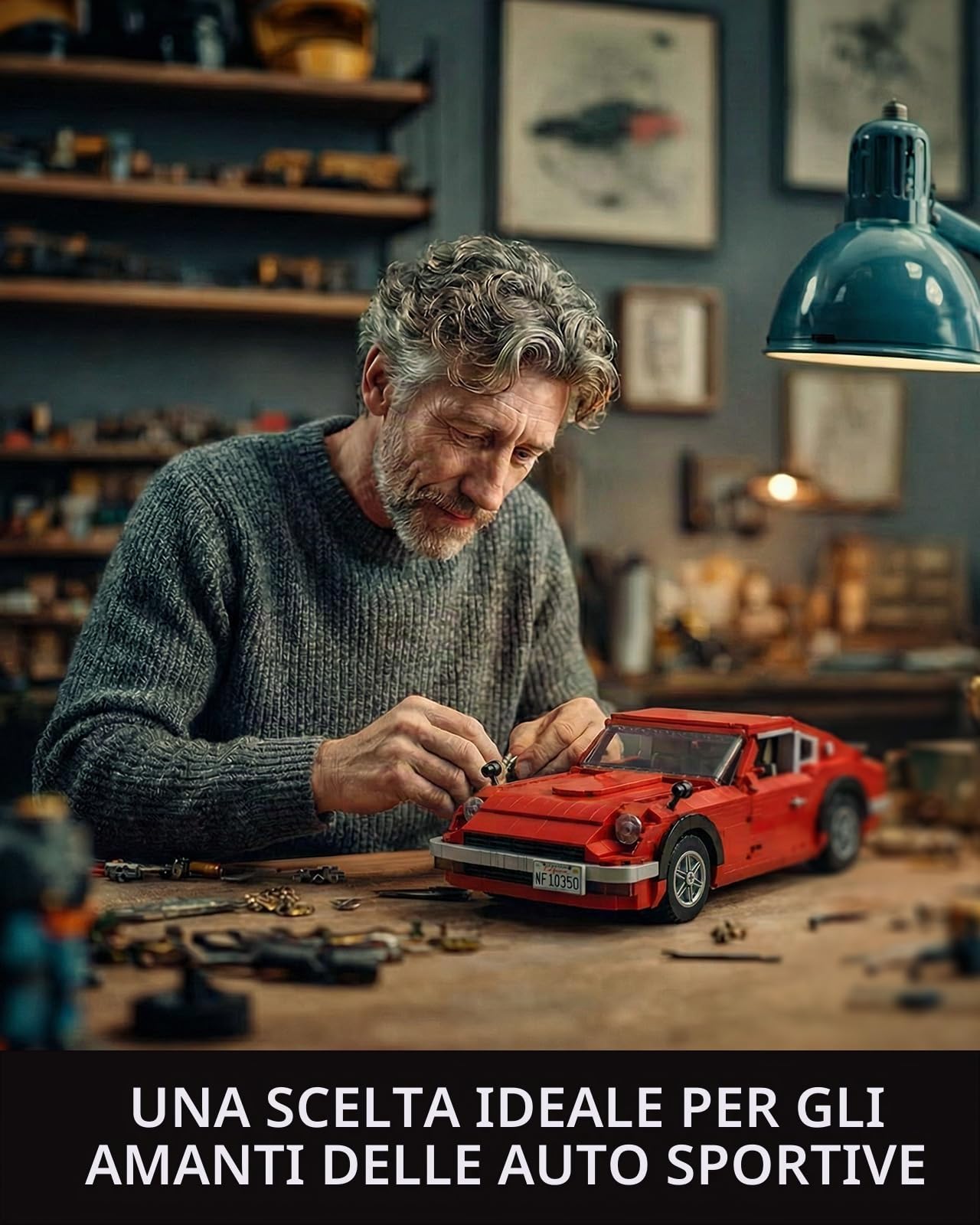 Nifeliz Kit di Costruzione Modellino Auto Sportiva Z240, Modello di Veicolo Classico in Scala 1:14 per Adulti e Appassionati di Auto, Regalo da collezione e decorazione (1694 Pezzi, NF10350)