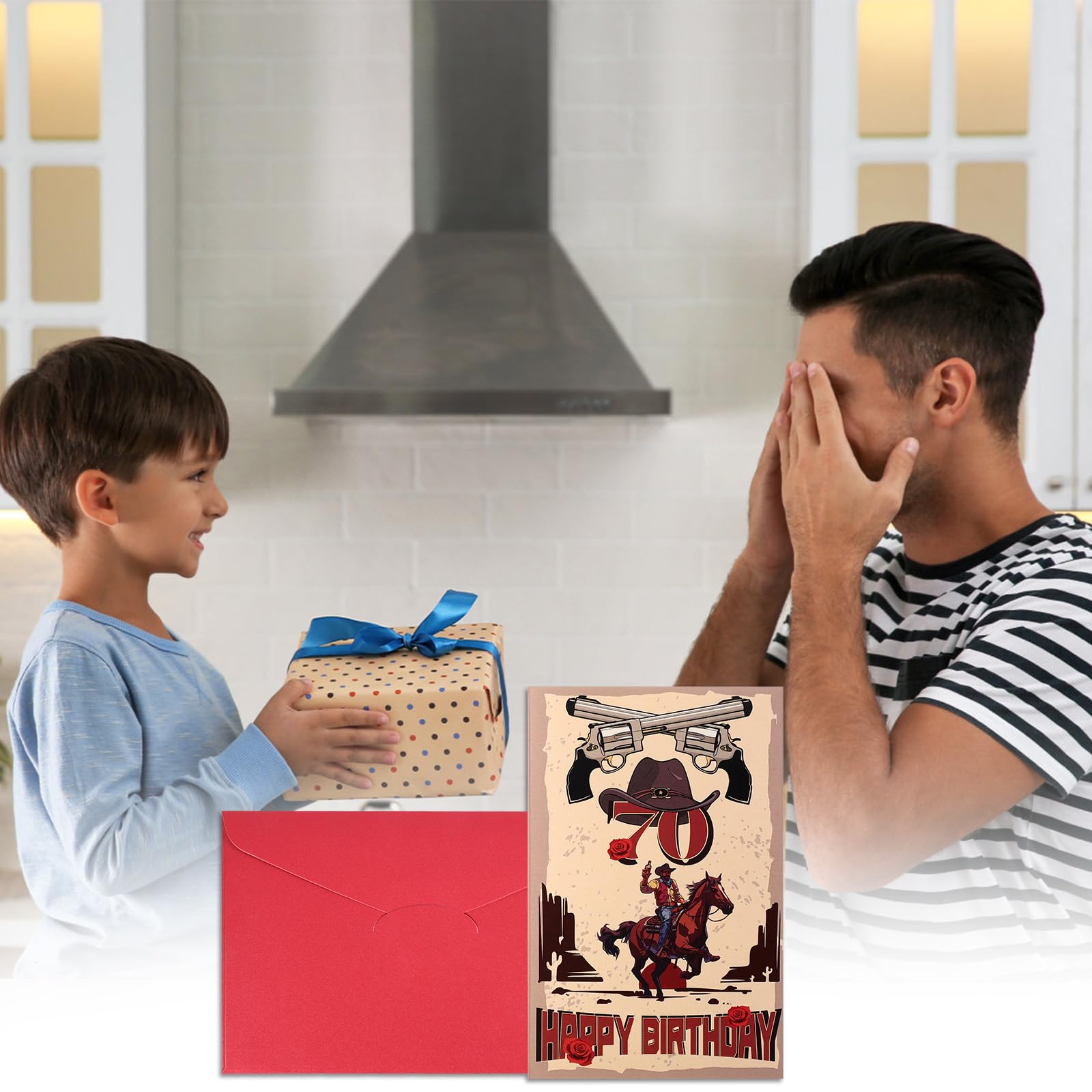 Biglietto di auguri personalizzato per il 70° compleanno - Biglietto di auguri con auto d'epoca - Biglietti di auguri per lui - Biglietto di auguri per papà - Compleanno del marito