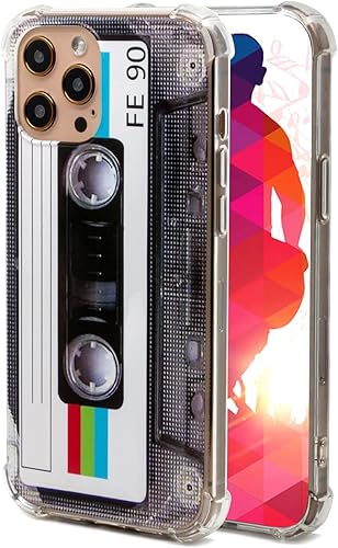 Miniatura 2 de Funda para teléfono con acabado mate, cubierta trasera suave con esquinas reforzadas, TPU suave, carcasa de cinta de casete retro compatible con