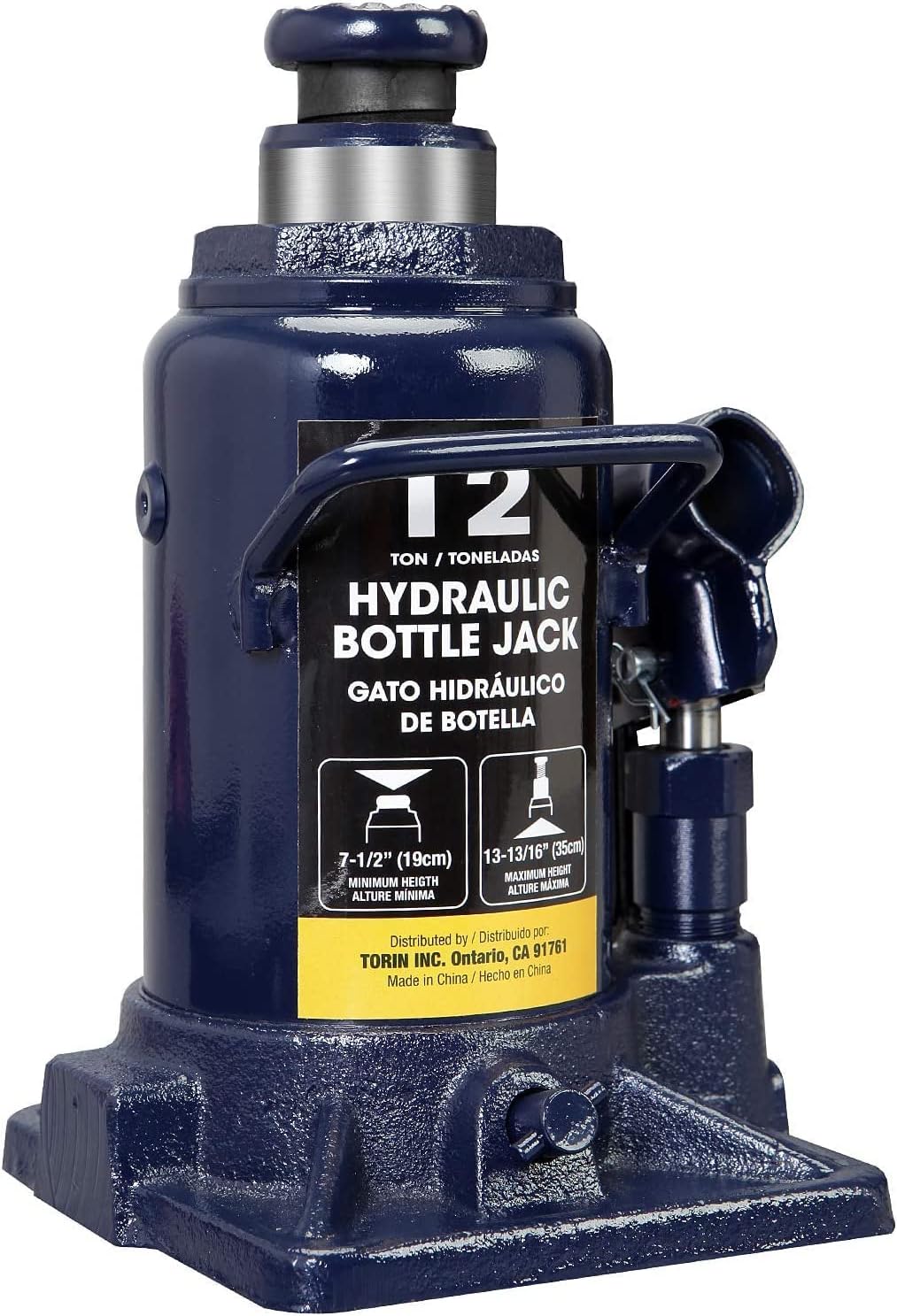 12 Ton (24,000 LBs) Capacity Low Profile Hydraulic Welded Heavy Duty Bottle Jack