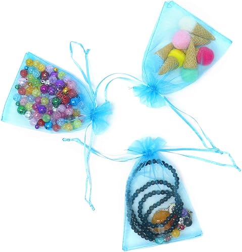 Miniatura 52 de Dealglad 100pcs Drawstring Organza bolsas de joyería caramelo para fiestas, casamientos, regalos Negro