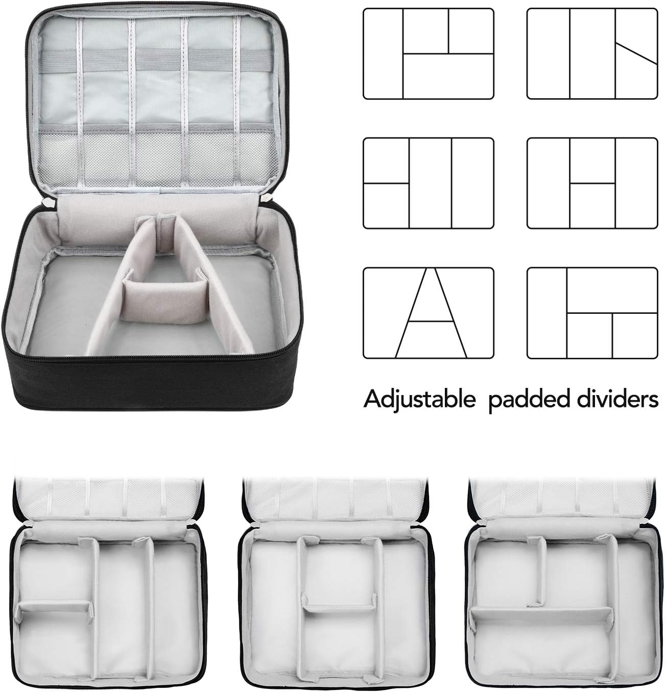 Electronic Organizer Large Travel Cable Organizer Bag Electronic Accessories Storage Case for Hard Drives, Cables, Phone, USB, SD Card, Gifts for Him/Her