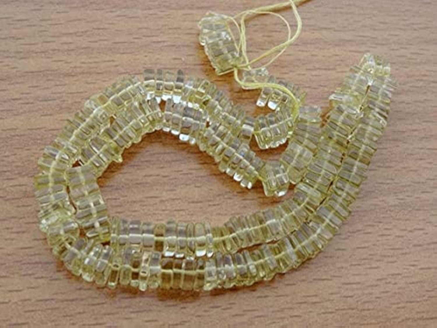 Quartz citron perle heishi rondelle 4-5mm fil naturel pour création bijoux diy