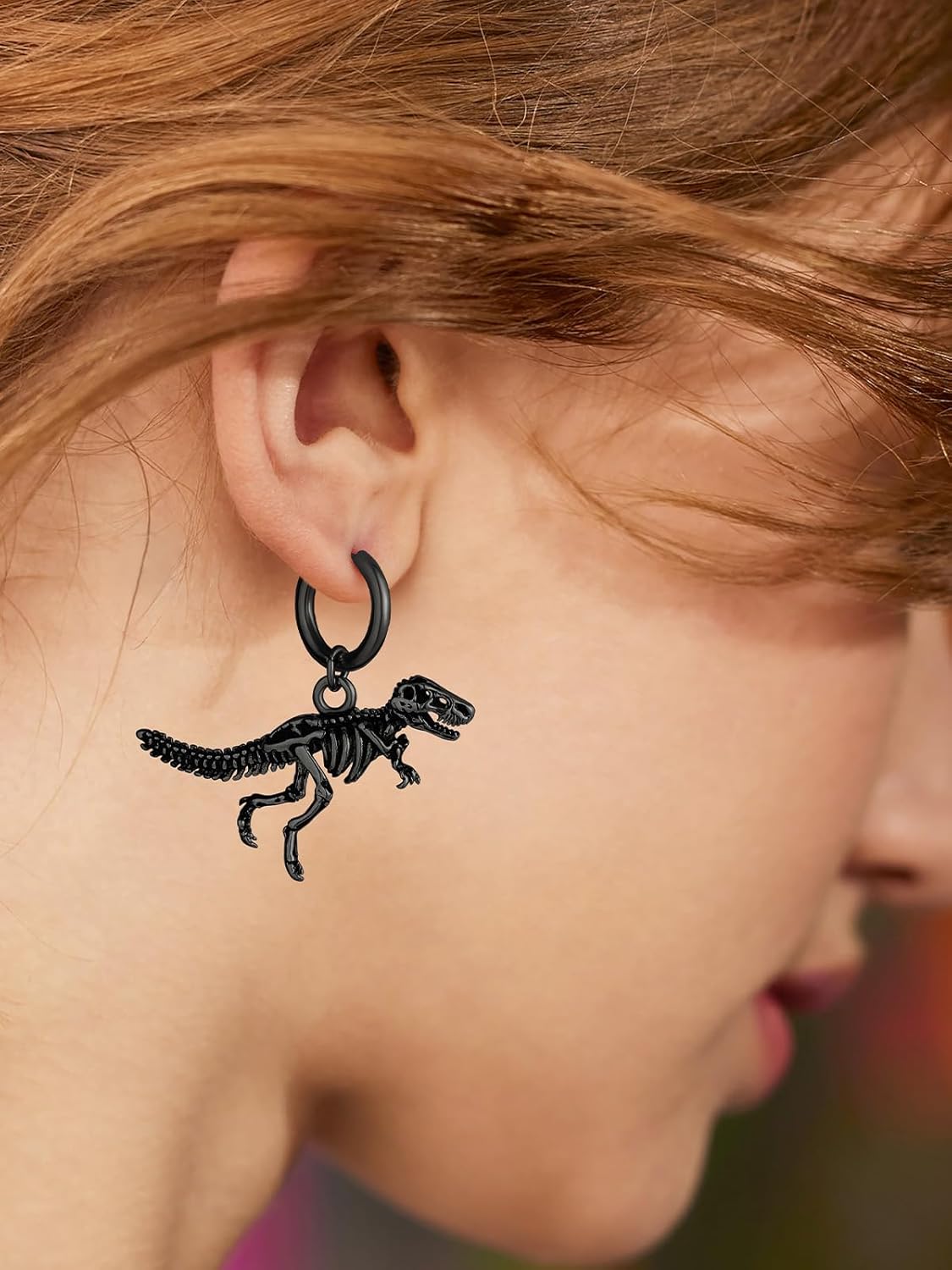 U7 Dragon Earrings Stainless Steel/18K Gold/Black/S925 Sterling Silver Hoop Earrings for Men Women, Personalized Punk Rock Huggie Earrings, Hypoallergenic - Image 3