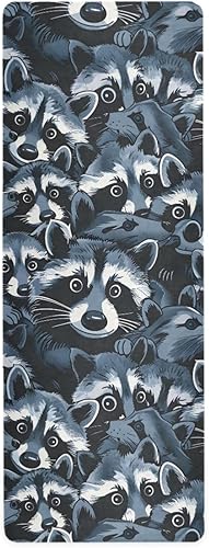 Raccoons Yoga Mat Non Slip Thick Kids Eco Friendly Rubber Workout Foldable Yoga Mat Women Exercise
