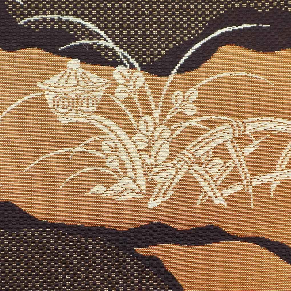 別誂 屋久杉染 本場大島紬 窪田織物 植物染 正絹 旗印 躾糸付き 窪田