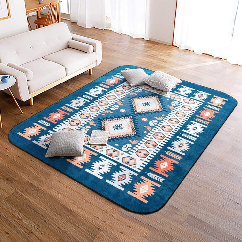 Tapis rond méditerranéen pour salon et chambre d'enfant