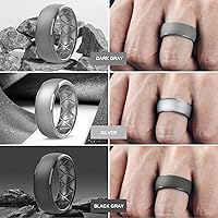 Vista 78 de Egnaro Anillos de boda de silicona para hombre: 1/4/6/7 Multipack de anillos de boda de goma con arco interior Diseño ergonómico transpirable
