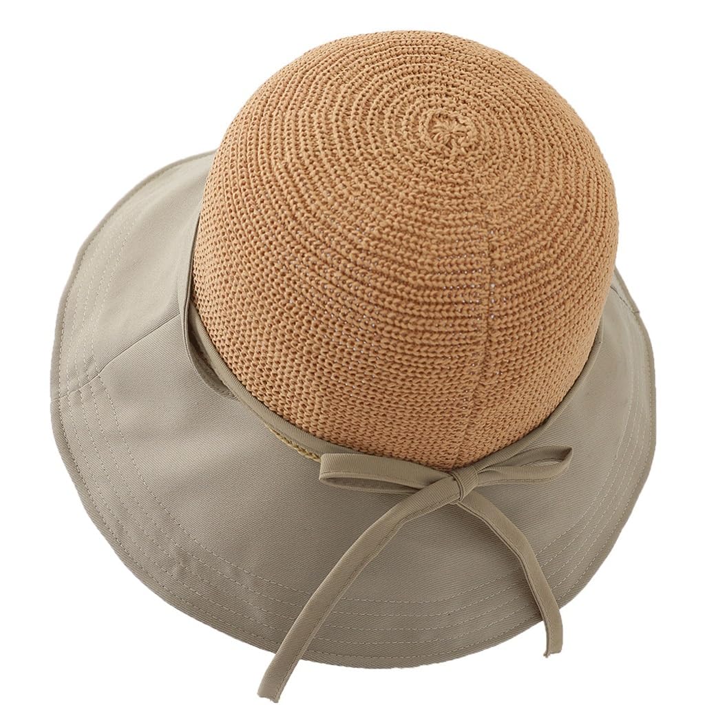 Chapeau de pêcheur en paille protection solaire maximale pour femme