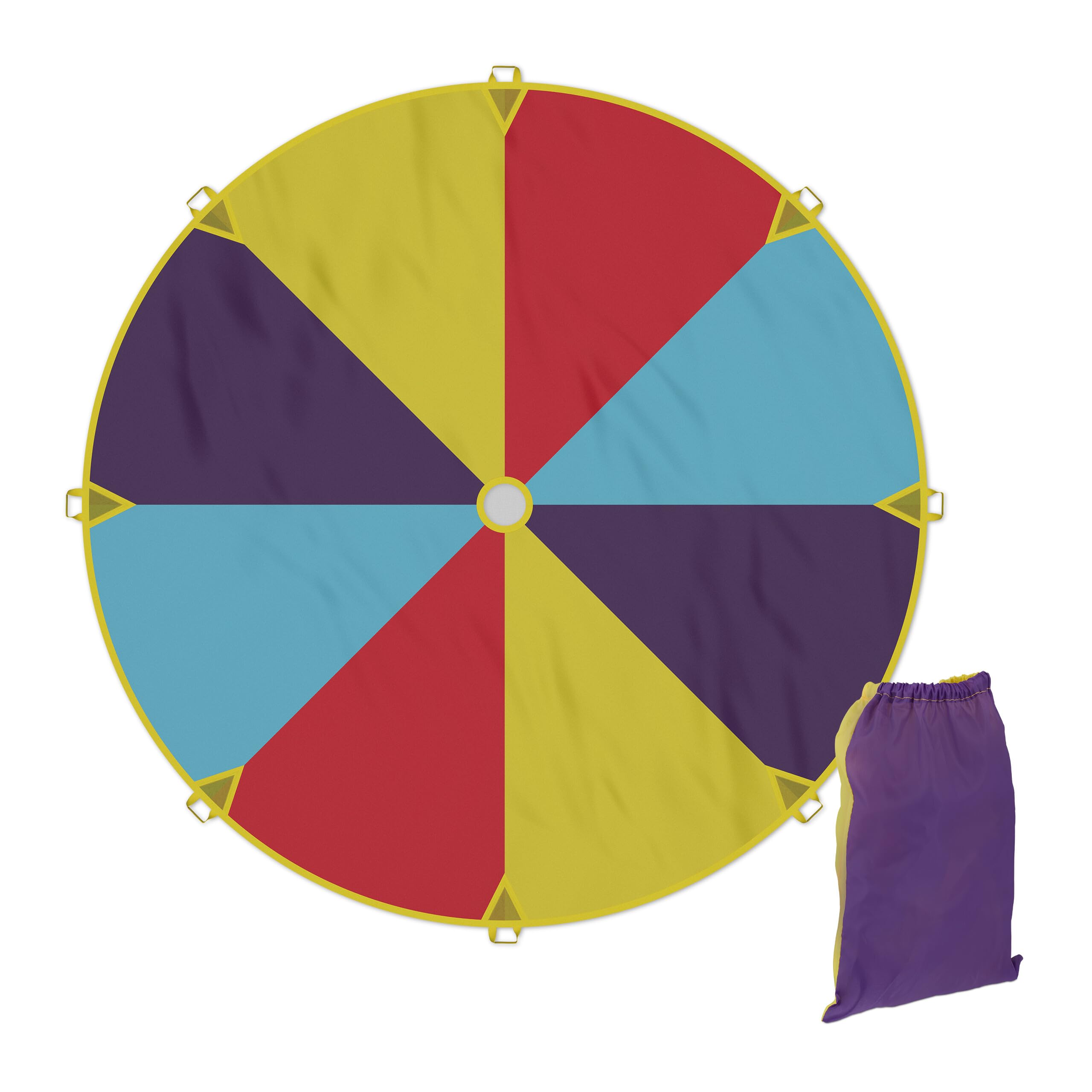 Paracadute Gioco Bambini - Diametro 4m Con 20 Maniglie Arcobaleno - Foto 7