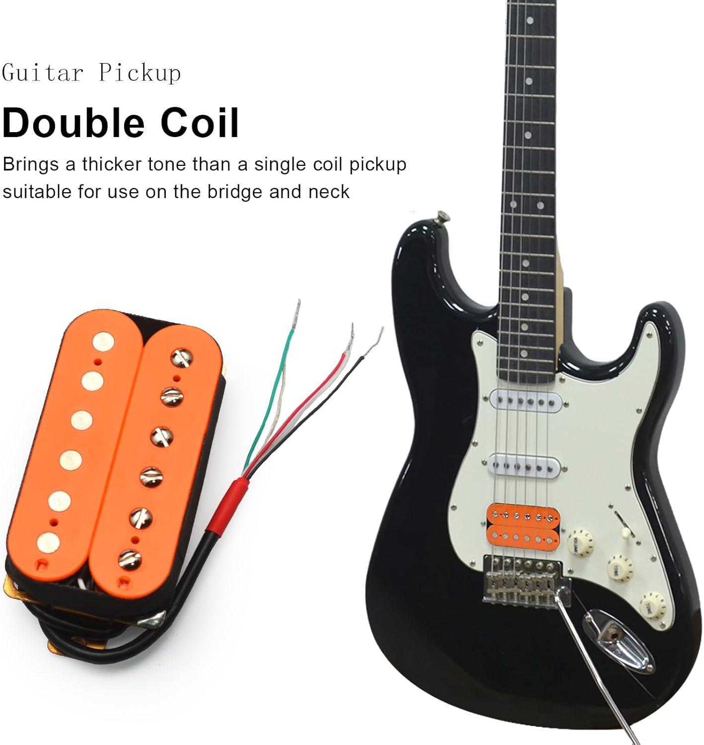 SAPHUE Electric Guitar Humbucker Pickups Double Coil Guitar Bridge Pickup & Neck Pickups Set (orange)