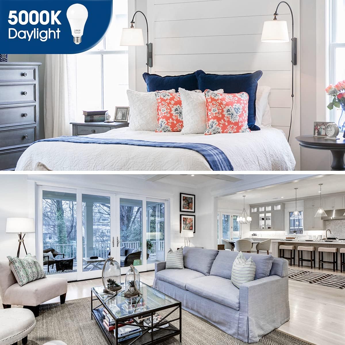 Best Deal Product LOHAS A21 LED Light Bulb, 150W-200W Incandescent Bulb Equivalent, 23W LED Bulb, 2500 Lumens, Daylight White 5000K, E26 Medium Screw Base, LED Lamp, Home Decor Lights, Non-Dimmable, 4 Pack Exclusive Discount 50% Price LOHAS A21 LED Light Bulb, 150W-200W Incandescent Bulb Equivalent, 23W LED Bulb, 2500 Lumens, Daylight White 5000K, E26 Medium Screw Base, LED Lamp, Home Decor Lights, Non-Dimmable, 4 Pack