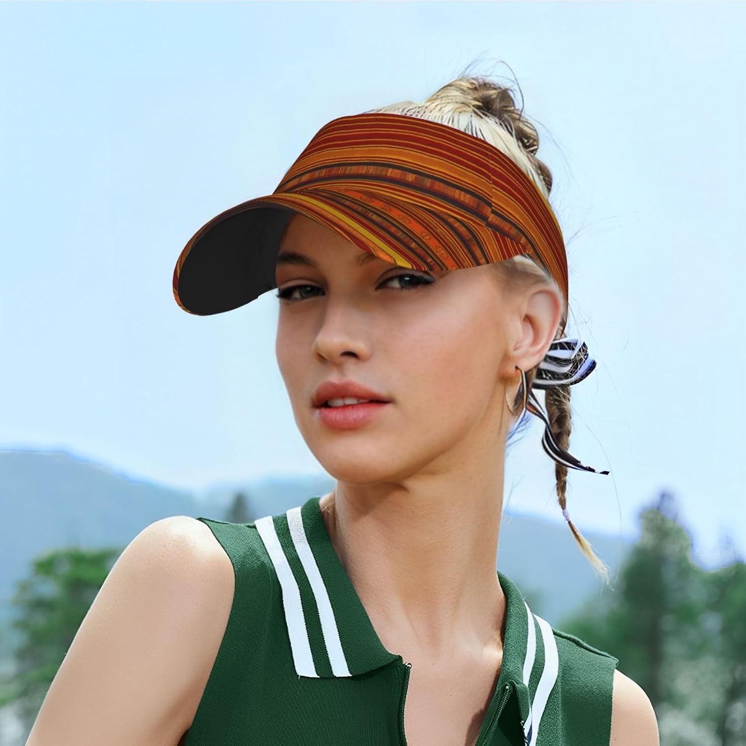 Native American Pattern Print Sports Sun Visor Hats Adjustable Running Golf Tennis Sun Cap for Women Men Black