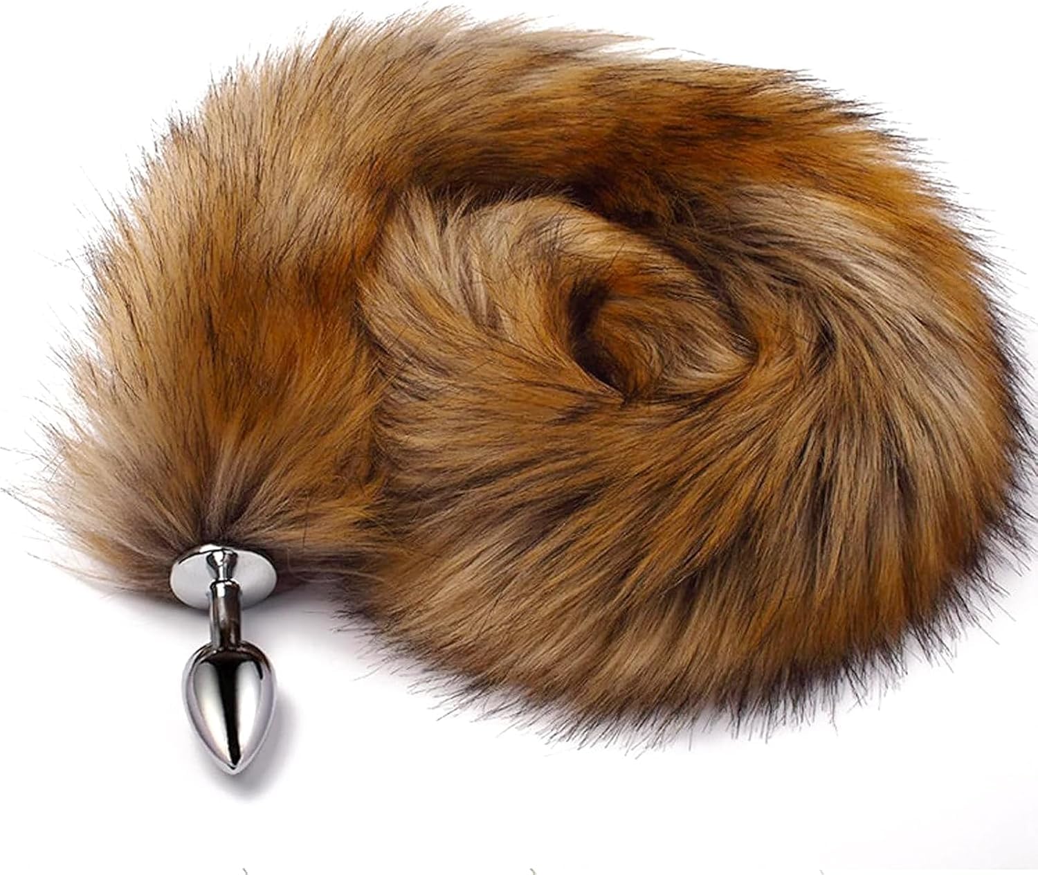 Plug Anal Con Cola De Zorro Para Mujeres Con Cola Plug Anal De Acero Inoxidable Butt Plug SM Tailplug BDSM Cosplay EróTico Furry Cola De Zorro Juguete Sexual Para Hombres Parejas Principiantes (L)