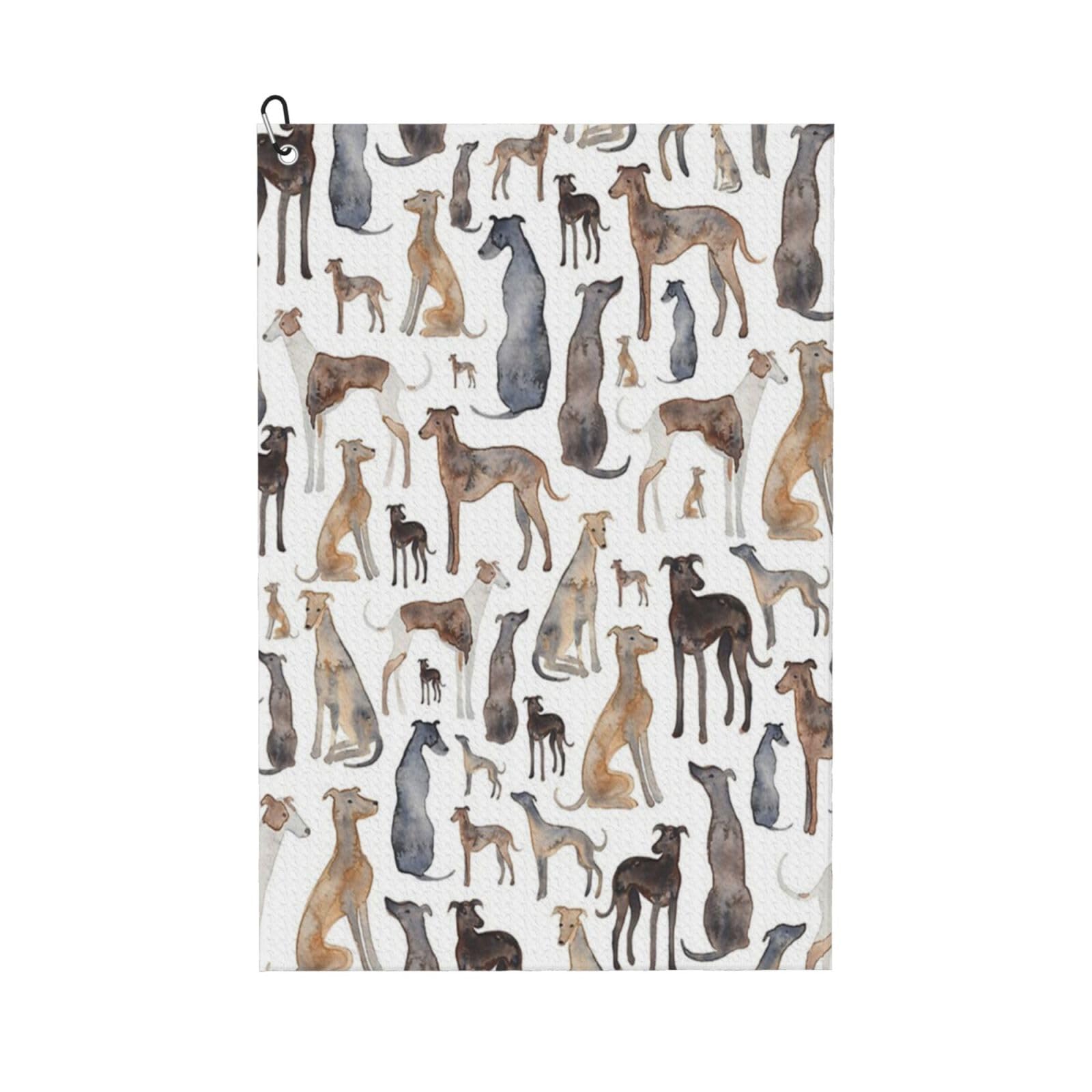 Hnnkloy Greyhounds Wippets And Lurcher Dogs, 16x24 in Portable Waffle Golf Towels with Carabiner Clip for Golf Bag