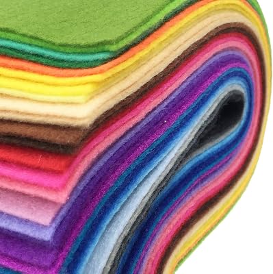 28pcs Thick 1.4mm Soft Felt Fabric Sheet Assorted Color Felt Pack DIY Craft Sewing Squares Nonwoven Patchwork (15x15cm)