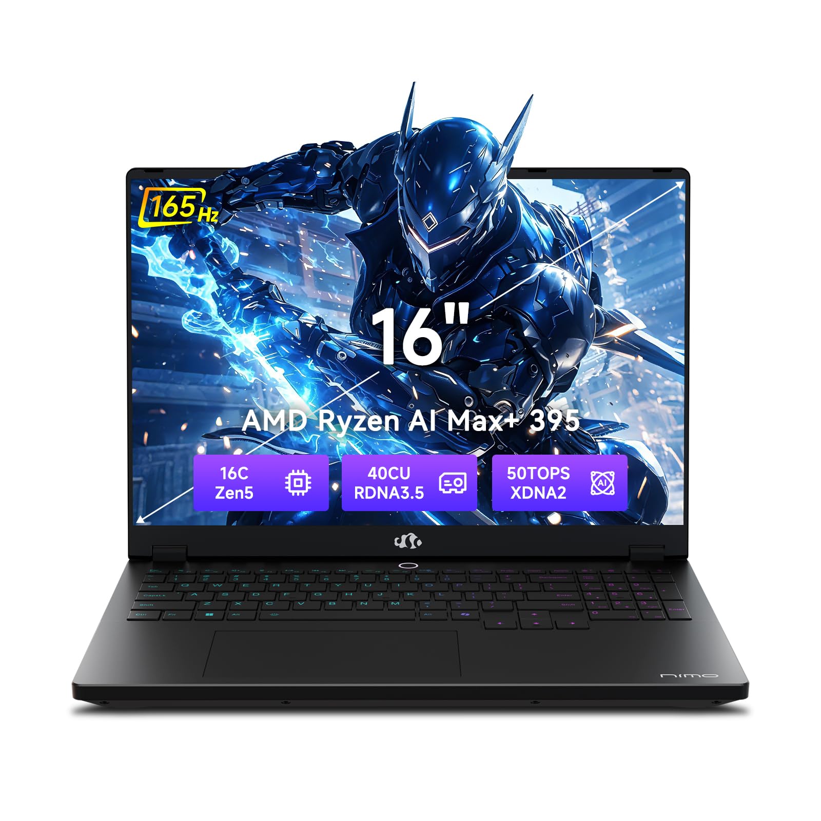 NIMO 16" AI Workstation Laptop, AMD Ryzen Max+ 395 128GB LPDDR5X 2TB SSD Black 128GB RAM | 2TB SSD
