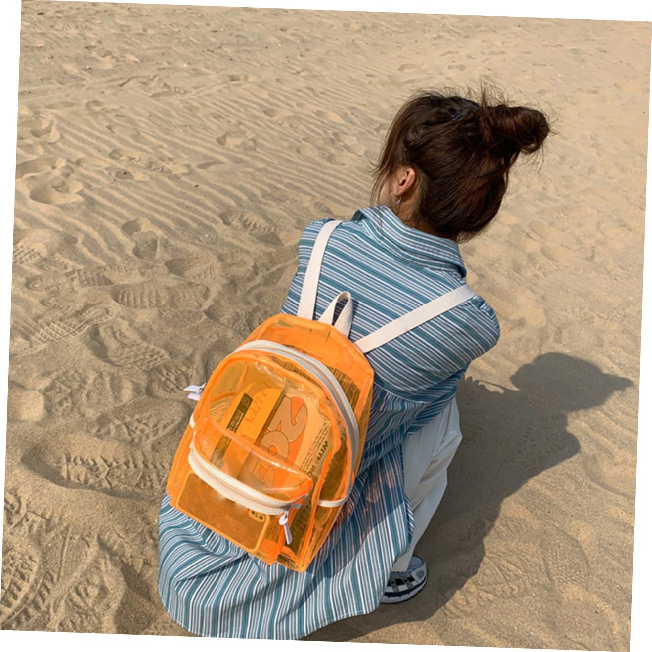 PACKOVE Back Trasparente Bookbag Travel Bookbag Borsa Per Libri Da Viaggio Borsa Per Libri Trasparente Borsa Da Scuola In Gelatina Pvc