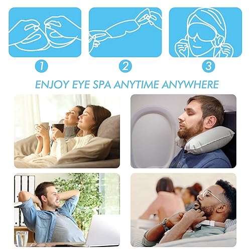 Miniatura 7 de Jekeno Máscara de ojos de vapor, 16 paquetes de máscaras de ojos para ojos secos, ojeras e hinchazón, 40-60 minutos, máscara de ojos caliente de