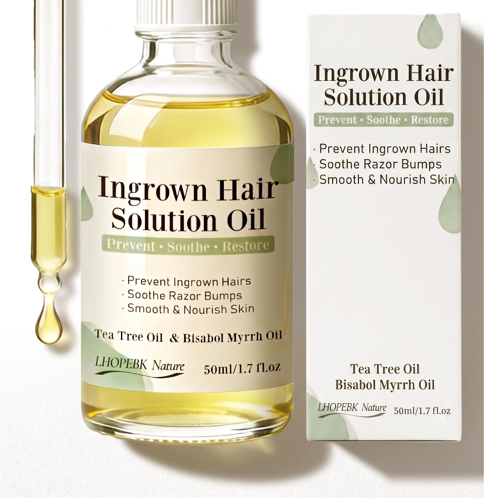 Öl Serum für eingewachsene Haare: 48 g, beruhigendes After Shave Öl, verhindert eingewachsene Haare zur Beruhigung von Rasiererbeulen, reduziert Rötungen und Irritationen für Bikinizone, Beine