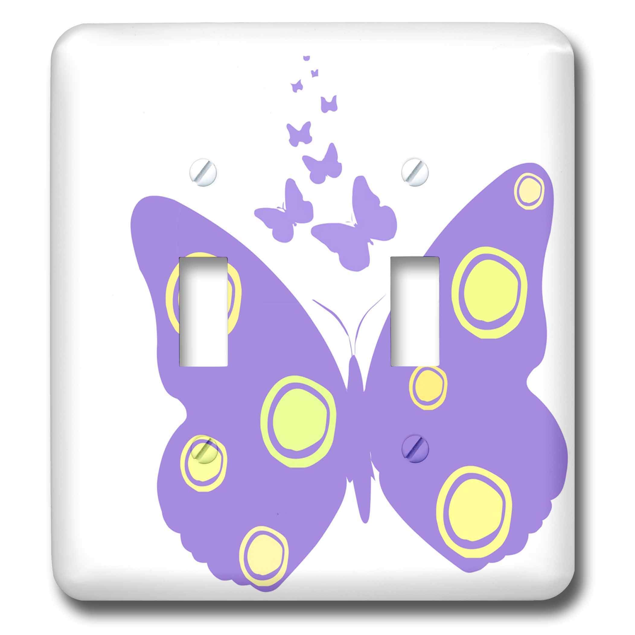 Double interrupteur baïonnette à motif papillon coloré durable