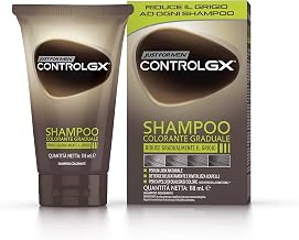 Just For Men Control GX Men's Hair Colour & Dye Shampoo - Gradually Reduces Grey - For Natural Look - 4 Oz