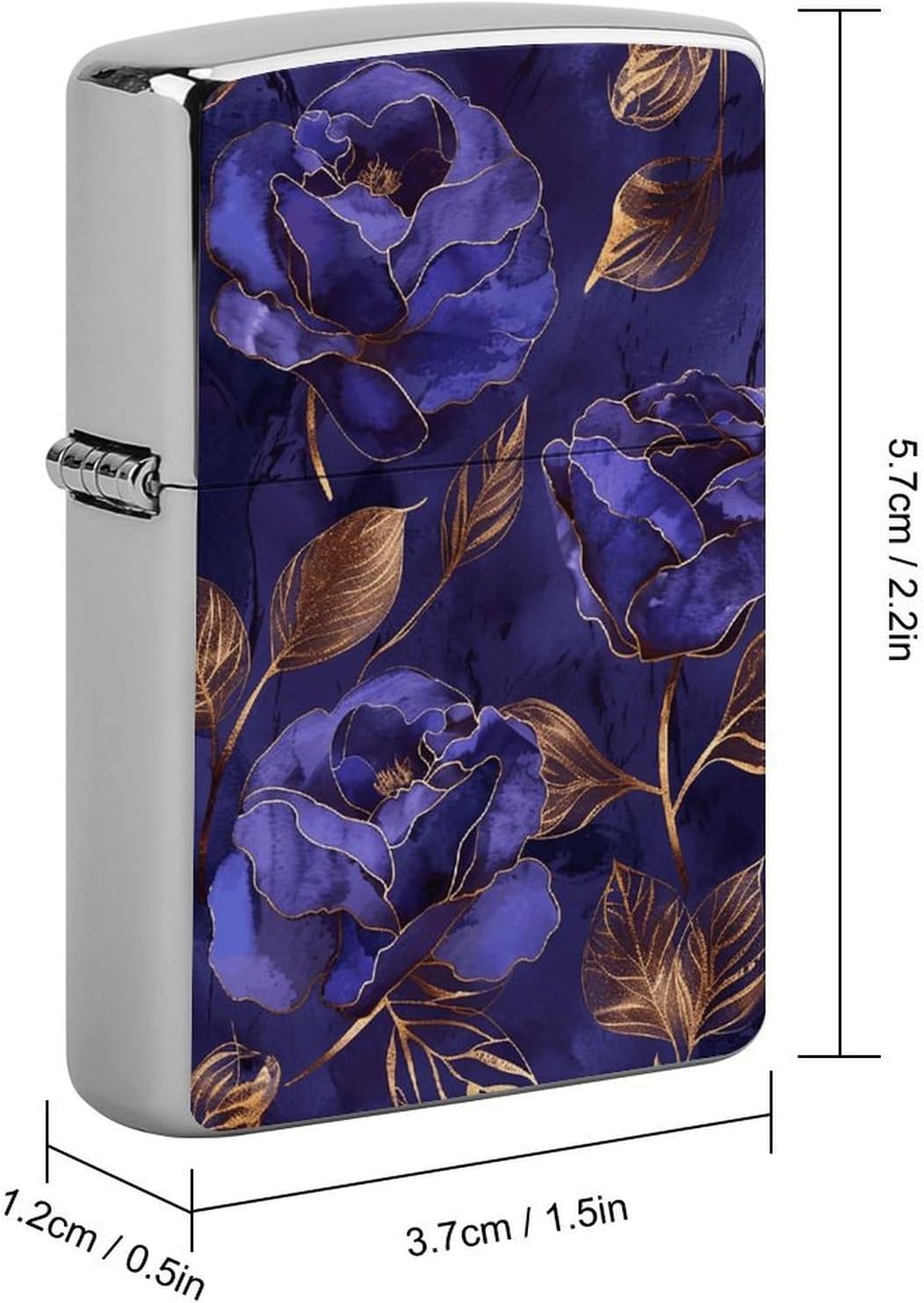 Metal Lighter Case Protective Cover, Gold Leaf Pattern image 2