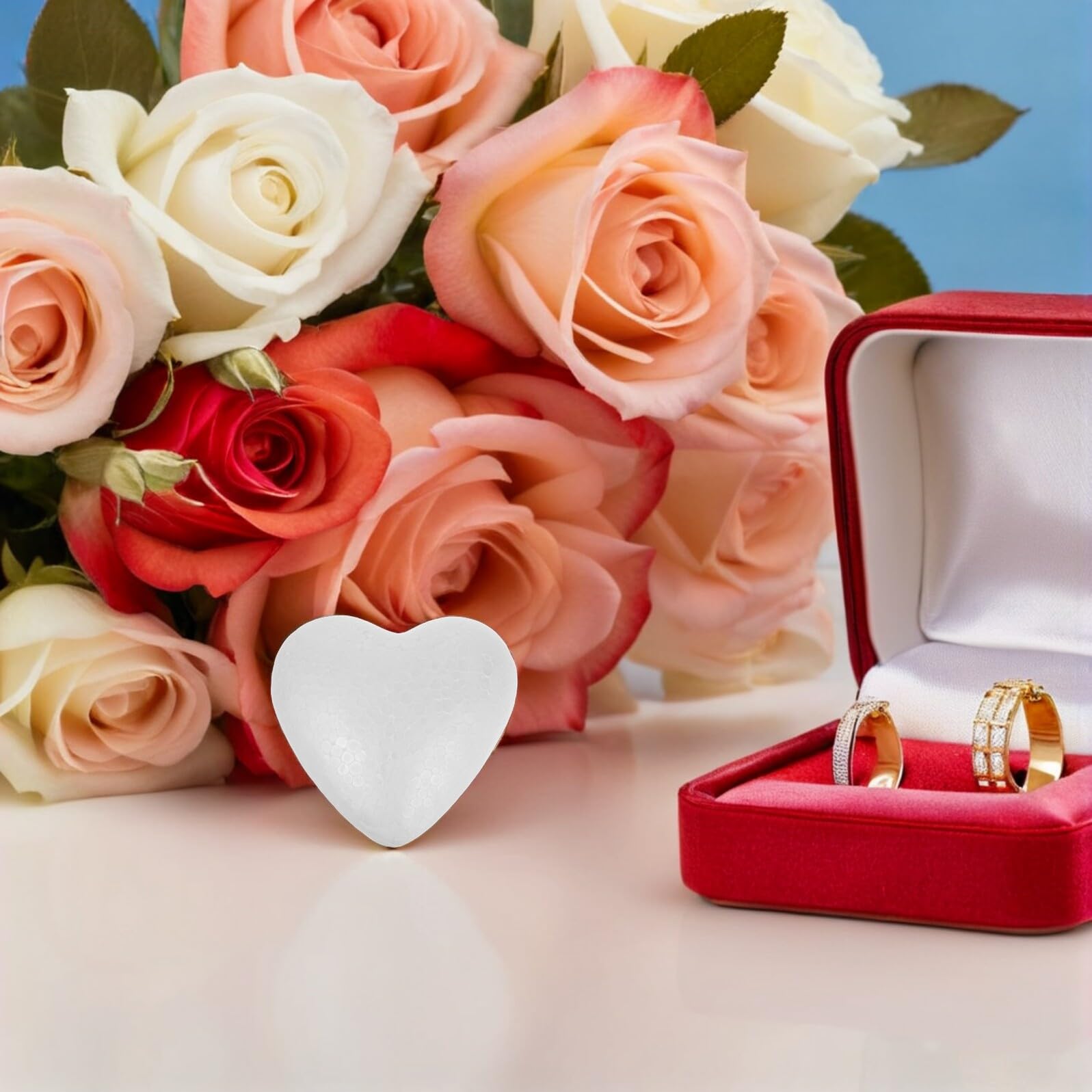 Gatuida 20 Palline di Schiuma a Forma di Cuore 8,5 Cm, Cuori di Gommapiuma Artigianale per Decorazioni Fai da Te, Forniture Creative per Matrimoni e Lavoretti
