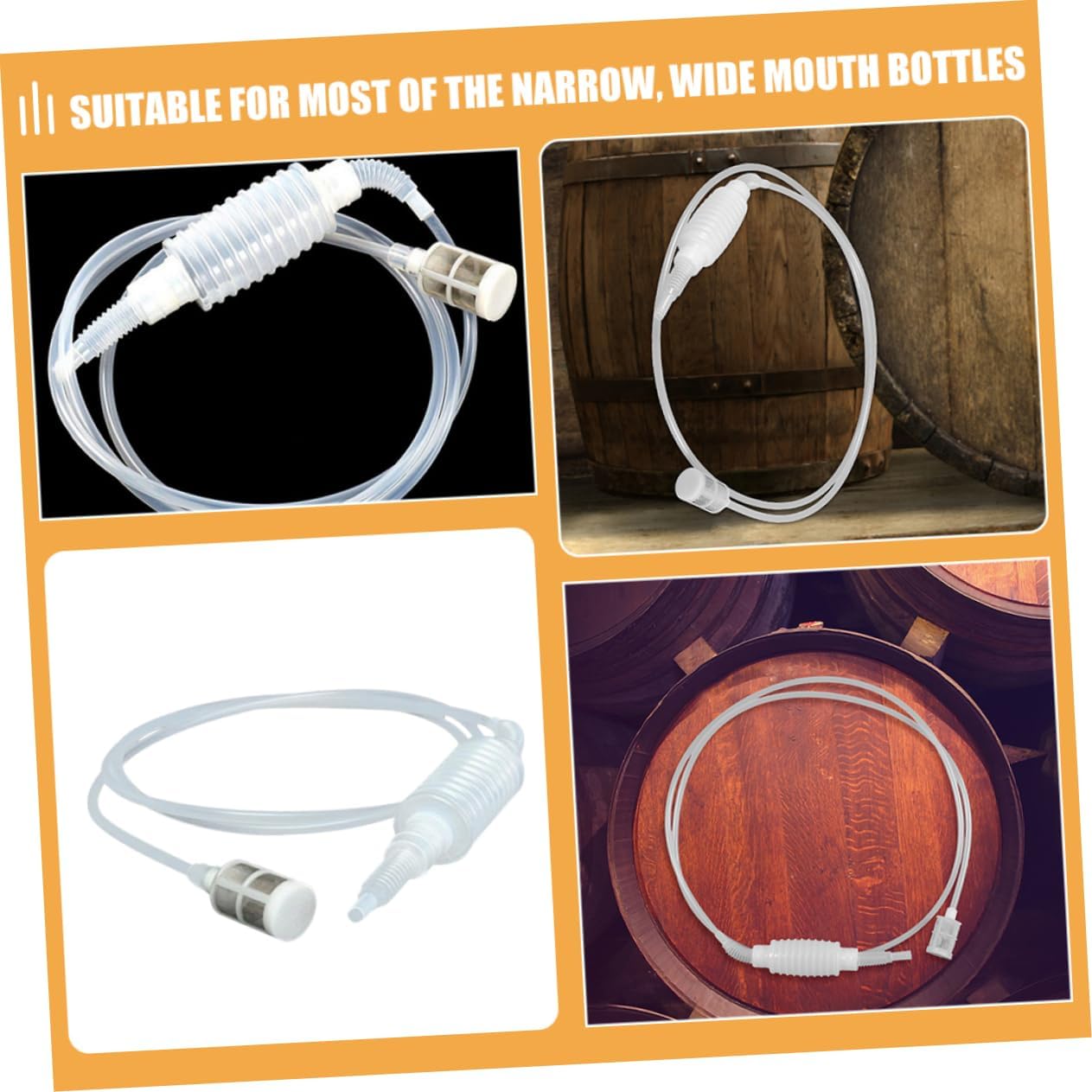 6pcs Multi-use Siphon Tube Hose for Wine Beer Making Soft Tube Filter Reusable for Home Brewing