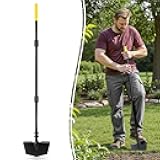 Colwelt Edger Lawn Tool Extra-Tall 52.4'', Garden Edger Chopper with V-Shape Tempered Blade, Half Moon Lawn Edger Tools with XL Solid Steel Handle, Grass Edger Tool Manual for Yard Landscaping Edging