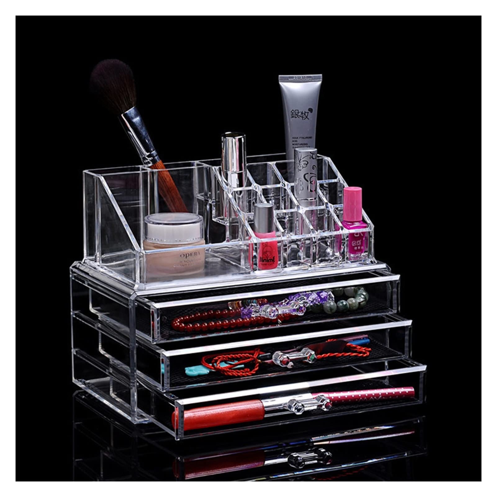 Organizador de cosméticos, Nuevo Organizador de Maquillaje de acrílico Transparente, Caja de Almacenamiento de cosméticos de Escritorio, Soporte para lápiz Labial, Esmalte de uñas, organizad