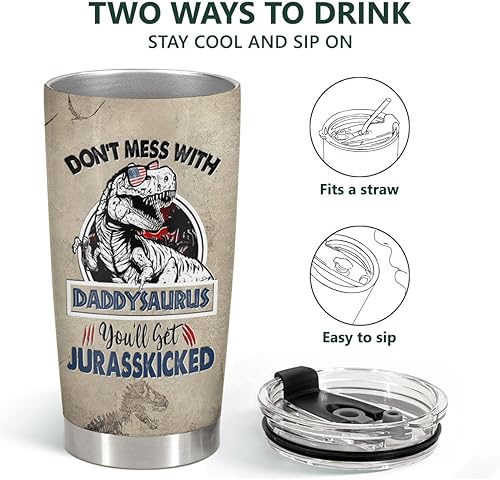 Miniatura 5 de 34HD Regalos para papá, vaso con tapa de acero inoxidable, taza de café de viaje para papá, taza para beber para papá, regalos del día del padre..