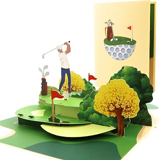 3D Pop Up Card, Golfer Greeting Card for Colleagues, Golfer and Fans | Birthday, Tournament Win, Hole in One, Gift Idea | Birthday Card with Envelope